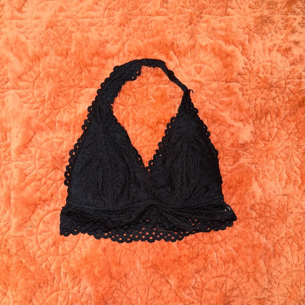 Black Lace Halter Bralette